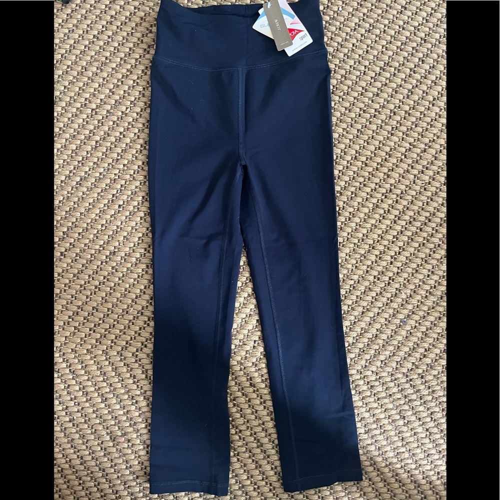 J.Crew 3/4 length Lycra sport leggings in navy blue size xxs NWT